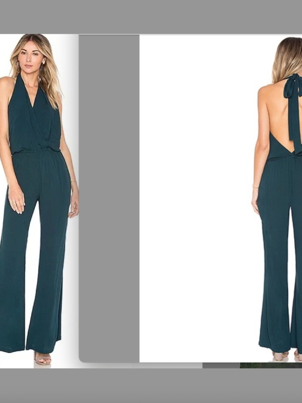 Indah Black Smoke Jumpsuit Wide Leg Halter